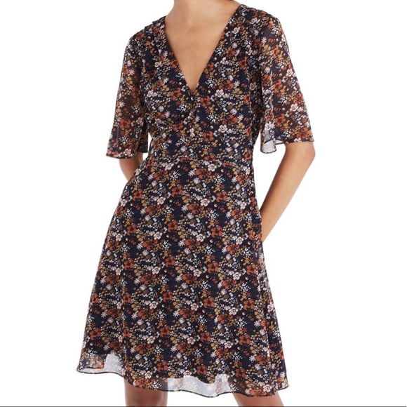 Madewell Dresses & Skirts - Madewell Orchard Flutter-Sleeve Dress Floral Sz 4